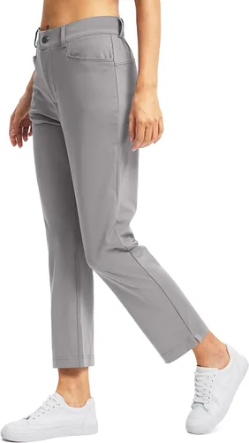 Vista 2 de Pantalones de golf para mujer con bolsillos con cremallera, pantalones elásticos 78, pantalones deportivos casuales para el trabajo, pantalones