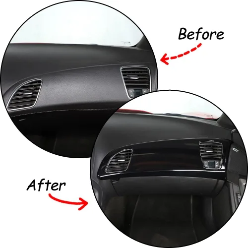 Vista 2 de Marco decorativo del panel de salida de aire del coconductor del coche para Chevrolet Corvette C7 2014-2019 ABS tablero cubierta accesorios