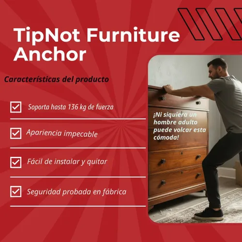 Vista 7 de Anclaje adhesivo para muebles, sin taladros, estético e invisible una vez instalado, anclaje de seguridad para muebles antipuntas para tu hogar a