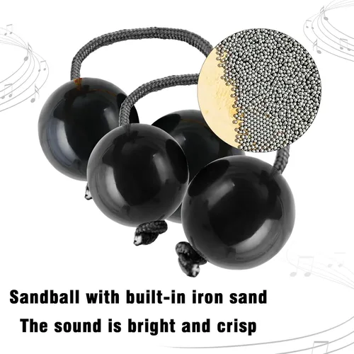 Vista 4 de EASTROCK Ritmos africanos Aslatua Shakers Kashaka Instrumentos de percusión musical Kashaka Instrumento para adultos principiantes (negro)