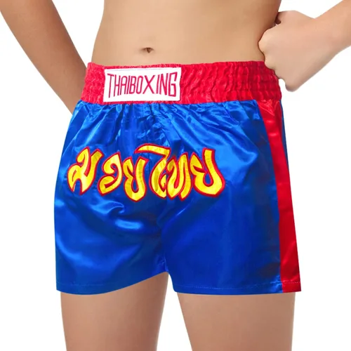Vista 4 de SIAMKICK Pantalones cortos Muay Thai para niños (4 años - 12 años) boxeo Kickboxing MMA entrenamiento para niños y niñas