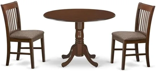 Vista 9 de East West Furniture Mesa y sillas de cocina de madera Dublin de 5 piezas en caoba Mahogany