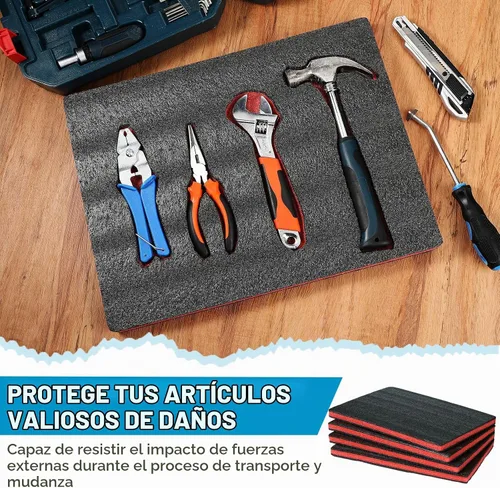 Vista 7 de Outus 4 Piezas Almohadillas de Espuma de Poliuretano Cortables Espuma para Manualidades Inserto para Estuches Relleno de Embalaje Cámara Caja de Rojo