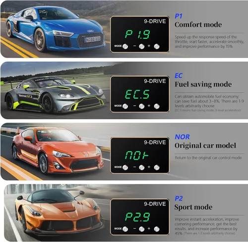 Vista 6 de Liiiyuan Controlador de respuesta del acelerador, acelerador electrónico inteligente de carreras 9 unidades 9 modos universal para Dodge Maserati