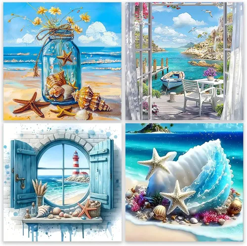 Vista 12 de VeGuude Kits de Pintura de Diamantes para Adultos – Paquete de 3 Obras de Arte DIY Kits de Arte de Diamantes 5D Taladro Completo Pinturas de Puntos