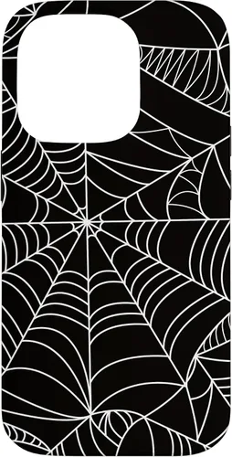 Vista 17 de iPhone 12/12 Pro blanco y negro araña web Único estuche de Halloween de Artsy moderno