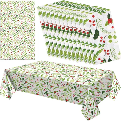 Vista 9 de Ganeen Mantel de plástico con flores azules, 12 unidades, diseño floral, vintage, desechable, rectangular, de plástico, 54 x 108 pulgadas