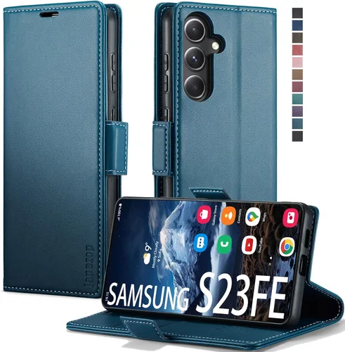 Vista 12 de japezop Compatible con Samsung Galaxy S23 5G - Funda tipo cartera con bloqueo RFID, tarjetero y función atril magnético, funda de piel con tapa