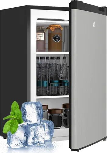 Vista 13 de HOMCOM - Congelador mini de mostrador de 3 pies cúbicos, congelador compacto vertical con estantes removibles, puerta reversible para el hogar Blanco