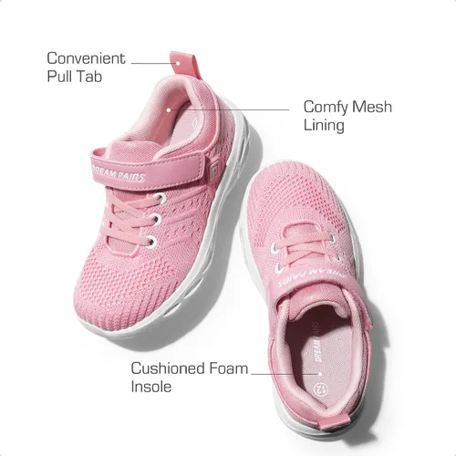 Vista 5 de DREAM PAIRS Zapatos deportivos para niños y niñas, tenis para correr y escuela, para niños pequeños y grandes
