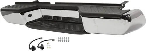 Vista 3 de Evan Fischer Parachoques paso para Nissan Frontier 2005-2019 Barra frontal y almohadillas de acero cromado para modelos sin agujeros de sensor