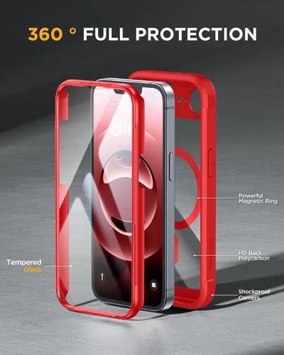 Vista 241 de Miracase Serie de vidrio para iPhone 11 de 6.1 pulgadas, funda protectora de cuerpo completo resistente mejorada con protector de pantalla de vidrio