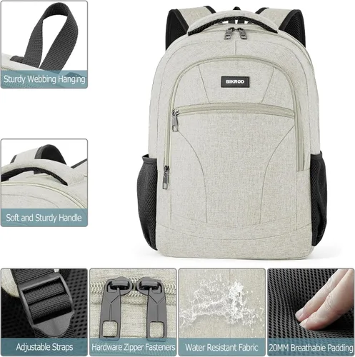 Vista 3 de BIKROD Mochila para niños y hombres, mochila escolar para adolescentes y niñas, mochila ligera e informal para la escuela secundaria, mochila