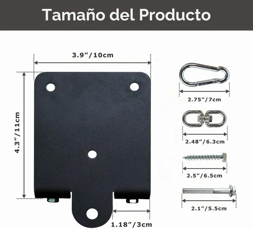 Vista 2 de Gancho de madera para saco de boxeo pesado, soporte para colgar bolsas de alta resistencia, rotación de 360°, gancho de vigas de madera para boxeo