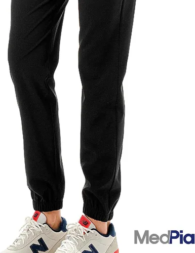 Vista 4 de MEDPIA Conjunto médico para mujeres y hombres, uniforme médico de enfermería, pantalones deportivos elásticos en 4 direcciones y 6 bolsillos
