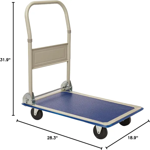 Vista 3 de Every Day Home B01GWELR04 - Carro de plataforma plegable plegable para almacén móvil, carrito de mano, grande, blanco..