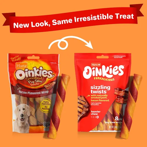 Vista 2 de Oinkies Porkalicious - Golosinas para perros con sabor a tocino, 8