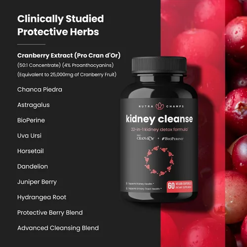 Vista 7 de NutraChamps Paquete de 2 cápsulas de limpieza hepática y cápsulas de limpieza renal