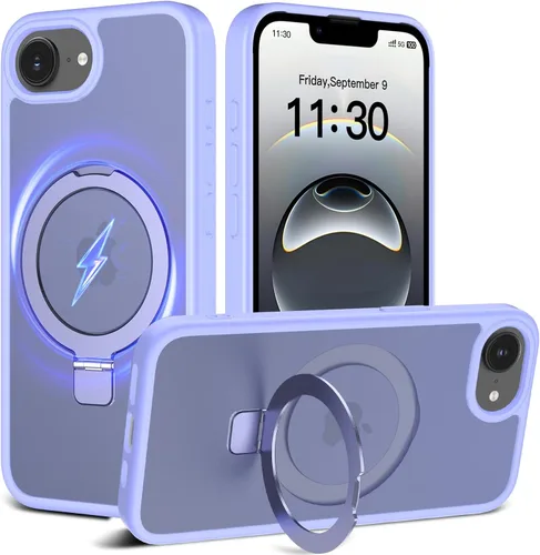 Vista 58 de Funda con soporte ultra magnético para iPhone 15 Pro [protección militar contra caídas] [compatible con MagSafe] a prueba de golpes, translúcida