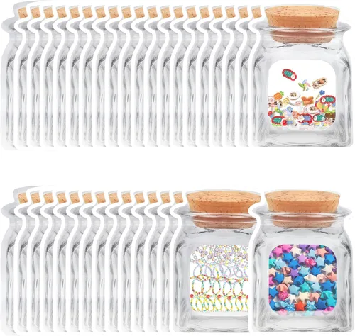 Vista 9 de 100 piezas de bolsas para botellas de tarro de albañil, 2 tamaños de bolsas reutilizables decorativas para aperitivos, bolsas de almacenamiento