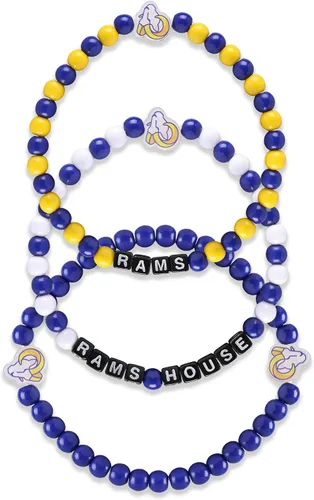 Vista 26 de FOCO NFL unisex-adult NFL Team Logo Officially Licensed 3-Pack Beaded Friendship Bracelets