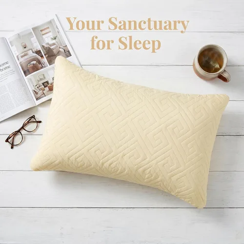 Vista 2 de Breathable Standard-Size Envelope-Style Pillow Protector Beige