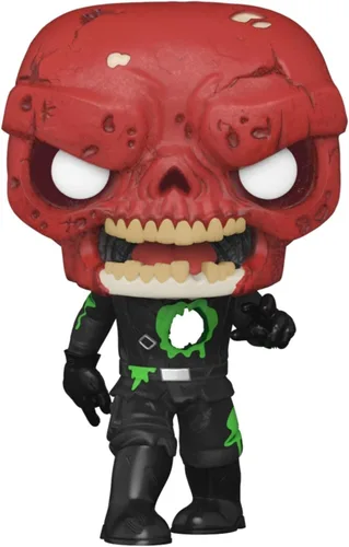Vista 2 de Funko Pop Zombie Cráneo Rojo Marvel Zombies Marvel Collector Corps Exclusivo