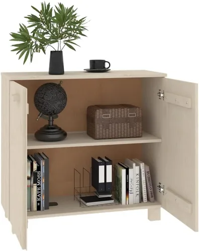 Vista 7 de Aparador marrón miel 33.5"x13.8"x31.5" madera maciza pino