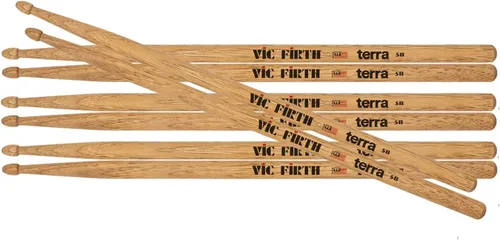 Vista 11 de Vic Firth 5ATN Terra - Baquetas de madera, punta de nailon, paquete de 4 pares