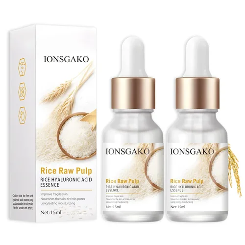 Vista 10 de IONSGAKO Crema De Arroz para La Piel De Cara Y Cerrar Los Poros Quitar Manchas Suero de Arroz Blanco para Esencia Facial Hidratante Profundo