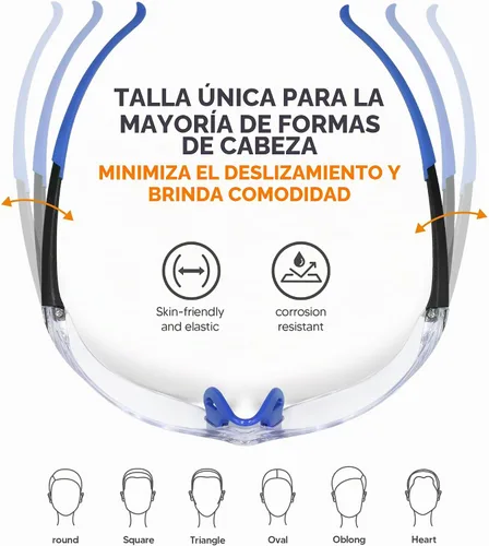 Vista 6 de Gafas de seguridad transparentes, paquete de 3, gafas protectoras con protección UV ANSI Z87.1, gafas de seguridad resistentes a arañazos e Lente