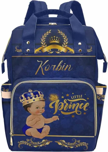 Vista 14 de Bolsa de pañales personalizada con purpurina brillante, color rosa, oro rosa, rubor, con nombre, bolsas de pañales de viaje, mochila casual