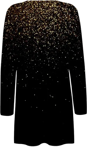 Vista 3 de Cárdigan de manga larga para mujer, cárdigan de otoño con frente abierto, con bolsillos, cárdigan ligero, casual, plumero exterior para mujer