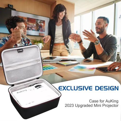Vista 7 de LTGEM - Funda de proyector para AuKing 2026 actualizada, interior: 8.4"x7.2"x3.2" Compatible con Aurzen EAZZE D1 / TMY y la mayoría de mini