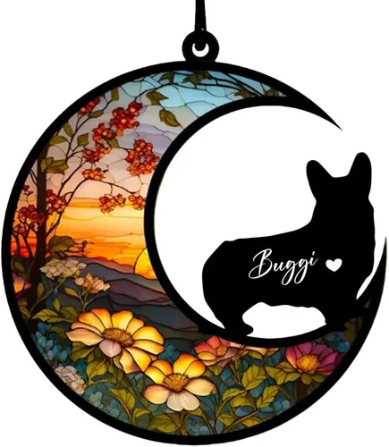 Vista 25 de Atrapasoles conmemorativos personalizados para perros Akita, nombre de perro personalizado, adorno de pérdida de perro, regalo para amantes
