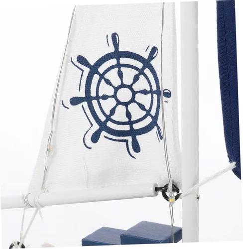 Vista 4 de ARTIBETTER Decoración Vela Adornment Escritorio Velero Ornamento Estilo Náutico Velero Modelo Mediterráneo Náutico Barco Modelo LED Madera Oficina