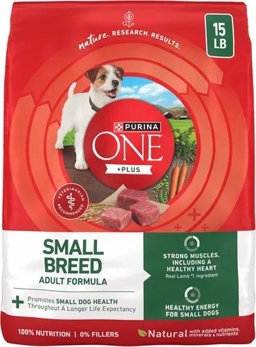 Vista 12 de Purina ONE Plus - Alimento seco para perros con fórmula de cordero y arroz de raza pequeña, bolsa de 3.8 libras
