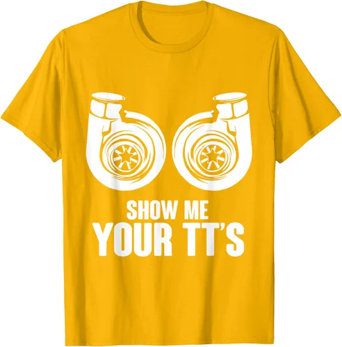 Vista 81 de Funny Show Me Your TT's Twin Turbo Car Racing Camiseta, Negro, S