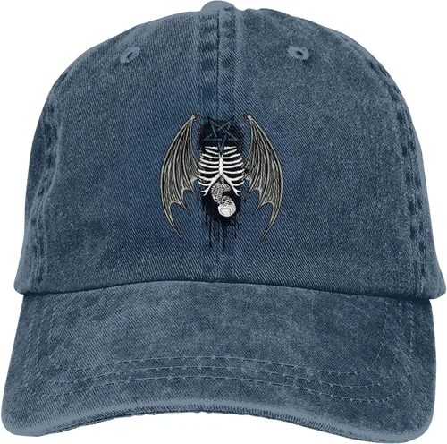 Vista 9 de Cowboy Hat Trendy Hats for Man and Women Djustable Four Season Outdoor Baseball Cap of Hell Skull with Angel Navy Blue