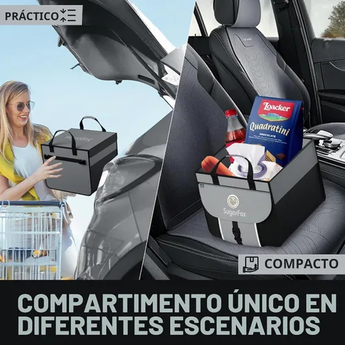 Vista 3 de SugarFox Organizador de maletero de automóvil para SUV, 63 L + 26 L, almacenamiento modular, resistente, plegable, impermeable, cubiertas suaves