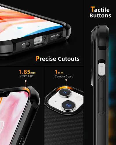 Vista 2 de CaseBorne R - Funda compatible con iPhone 13 / iPhone 14, protección a prueba de golpes, grado militar probado en caídas de 12 pies, marco