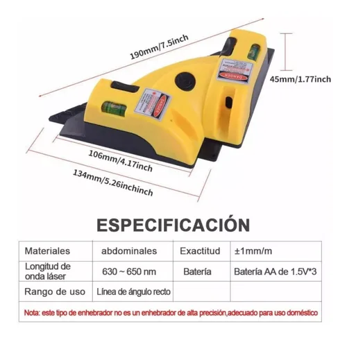 Vista 2 de Nivel Láser Escuadra 90 Grados