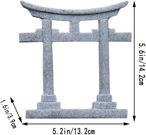 Vista 4 de livelyfish Decoraciones de acuario asiático japonés Shinto Torii puerta pecera decoraciones en miniatura santuario estilo japonés adorno submarino