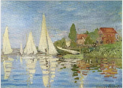 Vista 8 de MyPuzzle Claude Monets Regattas At Argenteuil 1872 - Rompecabezas prémium de 100 piezas para adultos