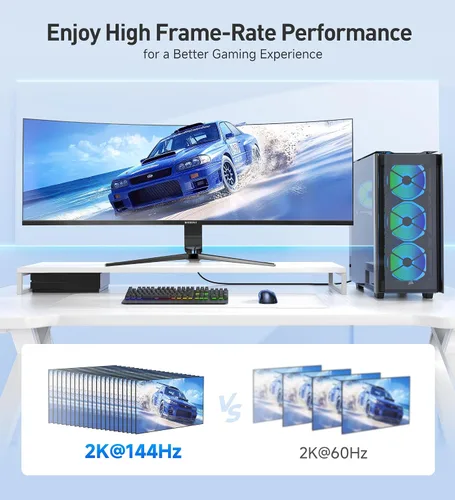 Vista 4 de Cables HDMI de alta velocidad de Cable Matters, chapados en oro, compatible con resolución 3D y 4K (paquete de 3) 4K @60Hz, 2K @144Hz, FreeSync