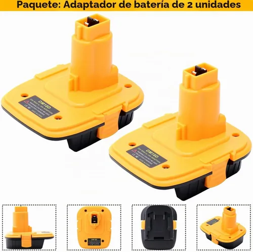 Vista 7 de Tulepowceeng Paquete de 2 adaptadores de batería DM18D compatibles con herramientas Dewalt de 18V, convertidor compatible con Dewalt de 20V