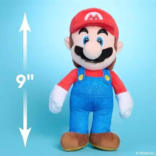 Vista 5 de Super Mario™ Peluche pequeño Mario, peluche coleccionable de 9 pulgadas