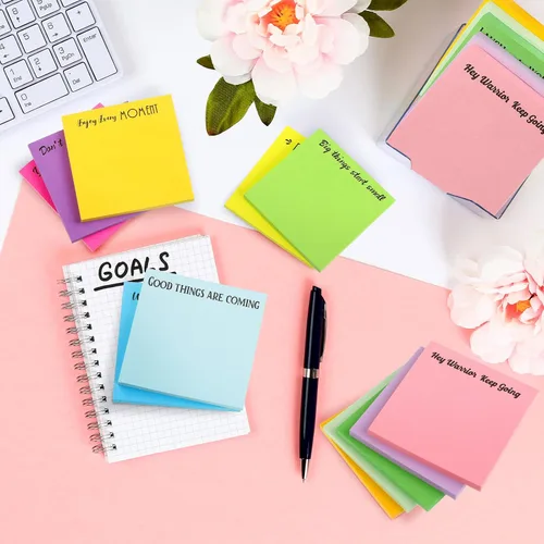 Vista 5 de Zonon 12 Piezas Notas Adhesivas Inspiradoras de 3 x 3 Pulgadas Bloc de Notas Divertidos Motivacionales Regalos Positivos para Maestros Enfermeras