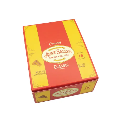 Vista 2 de Pralinés Cremosos Clásicos de Aunt Sally's - Caja de 16 unidades - El Praliné Más Famoso de Nueva Orleans - Dulce de Pacana Hecho a Mano