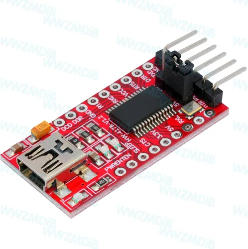 Vista 5 de WWZMDiB 2 unids mini USB a TTL convertidor serie adaptador 3.3V 5V FTDI Breakout Board programador